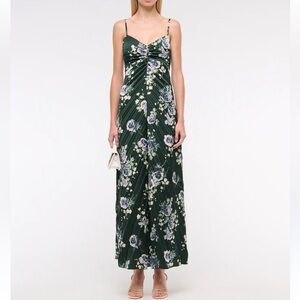 Abercrombie & Fitch Giselle Sunburst Pleated Maxi Dress Small Petite SP Floral